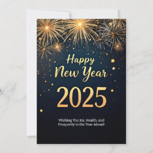 Elegant Happy New Year 2025 Holiday Card