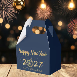 Elegant Happy New Year 2027 Custom Party Favour Box