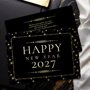 Elegant Happy New Year Business Gold Foil 
