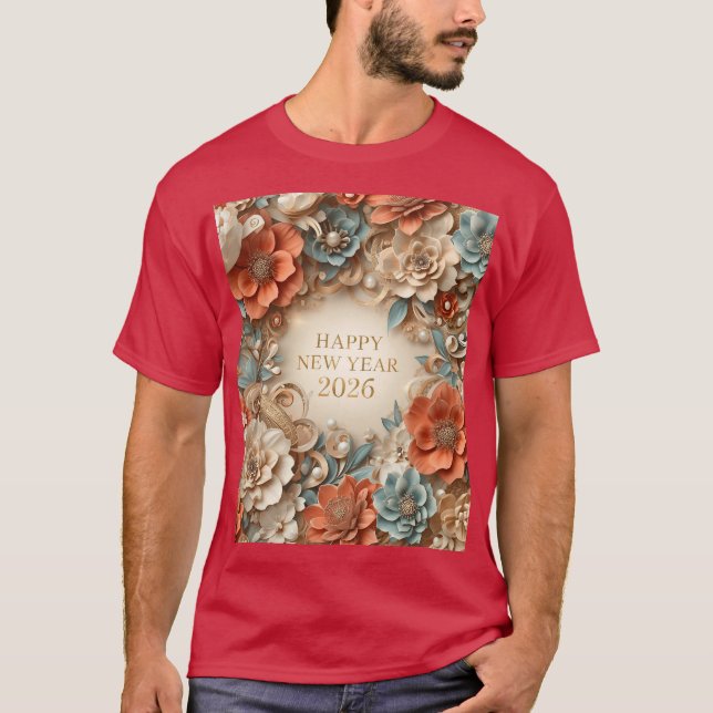 elegant happy new year family t-shirt (Front)