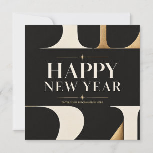 Elegant Happy New Year Greeting with Modern style Card