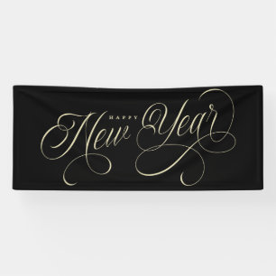 Elegant Happy New Year script  Banner