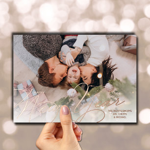 Elegant Happy New Year Script Rose Gold