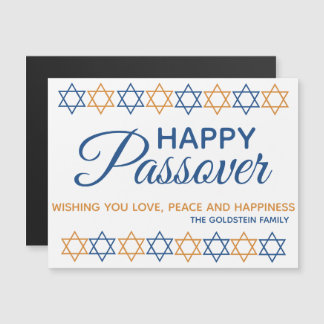 Elegant Happy Passover Blue and Gold Star of David
