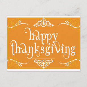 elegant happy thanksgiving holiday postcard