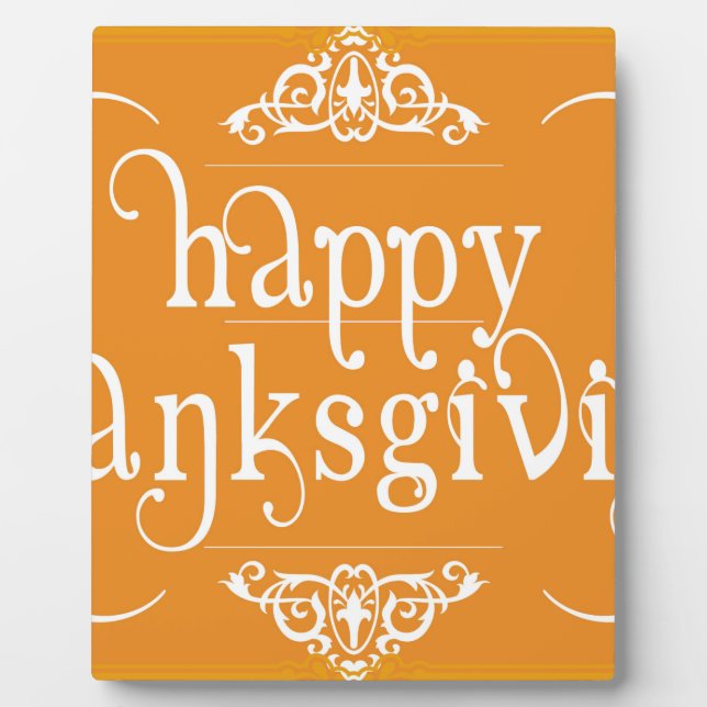 elegant happy thanksgiving plaque (Front)
