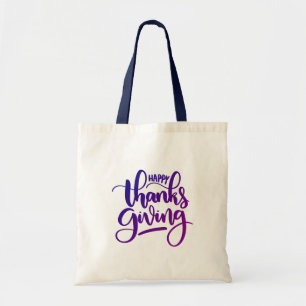 Elegant Happy Thanksgiving Typography Tote Bag