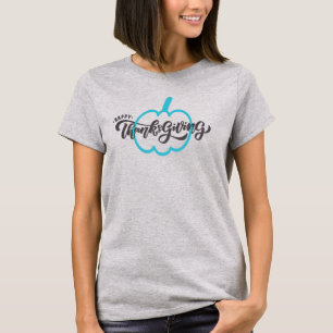 Elegant Happy Thanksgiving with Cute Pumpkin  T-Shirt