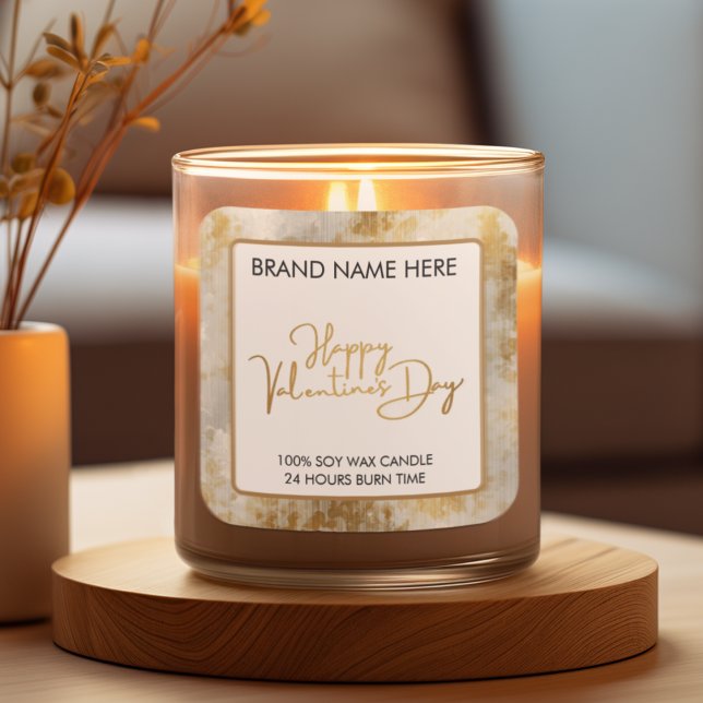 Elegant Happy Valentine’s Day Candle Label (Creator Uploaded)