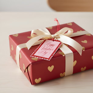 Elegant Happy Valentine’s Day Gift Tag with Floral