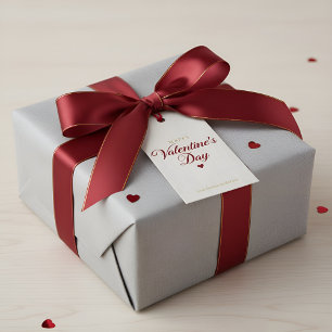 Elegant Happy Valentine’s Day Gift Tag with Heart 