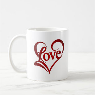 Elegant Happy Valentine's Day Red Heart  Coffee Mu Mug