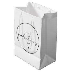 Elegant Happy Valentine's day script typography Medium Gift Bag