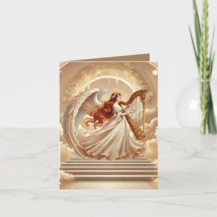 Elegant harp Angel add your message  Note Card