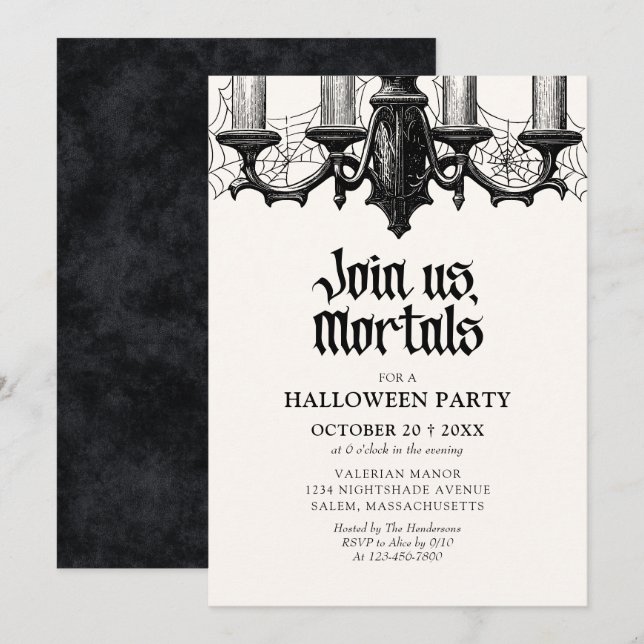  Elegant Haunted Halloween Party Invitation (Front/Back)