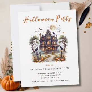 Elegant Haunted Manor Halloween Invitation