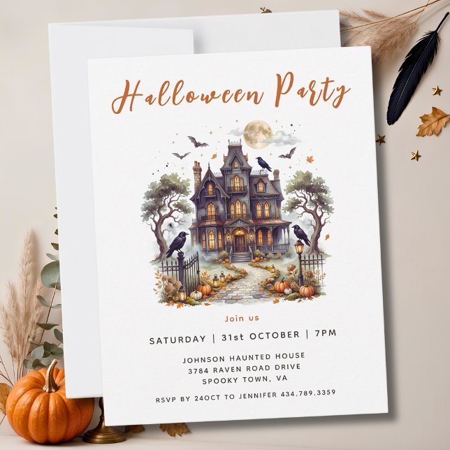 Elegant Haunted Manor Halloween Invitation (Creator Uploaded)