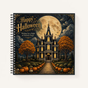 Elegant Haunted Manor Halloween Notebook