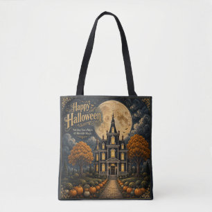 Elegant Haunted Manor Halloween Tote Bag