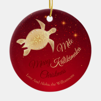 Elegant Hawaiian Christmas Ceramic Tree Decoration