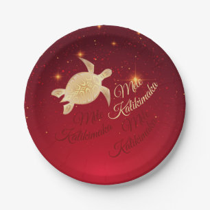 Elegant Hawaiian Christmas Paper Plate