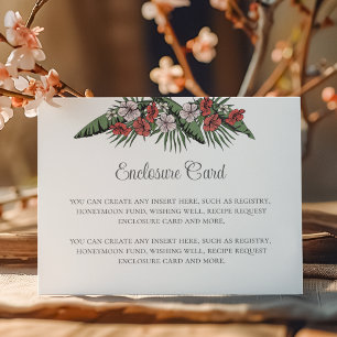 Elegant Hawaiian Floral White Bridal Shower Enclosure Card