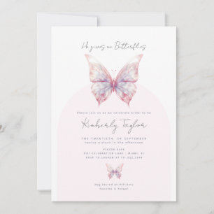 Elegant He Gives Me Butterflies Bridal Shower Invitation