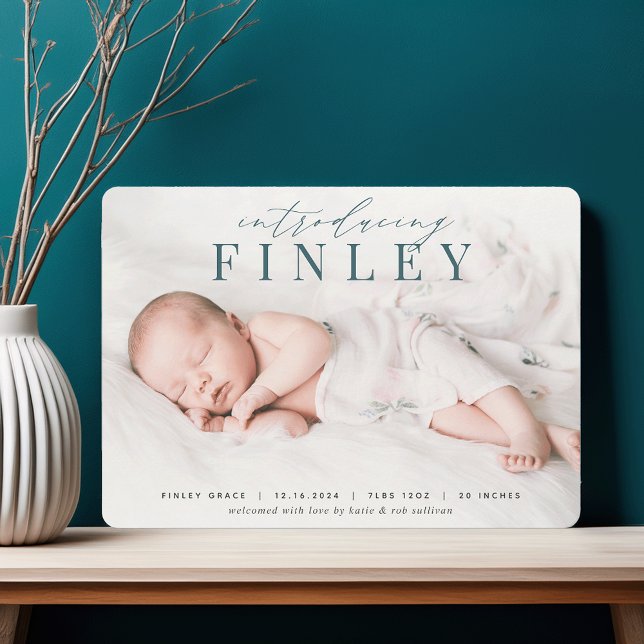 Elegant Headline | Photo Birth Announcement (Creator Uploaded)