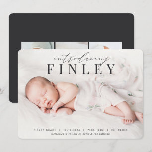 Elegant Headline Photo Birth Announcement
