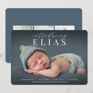 Elegant Headline   Photo Birth Announcement