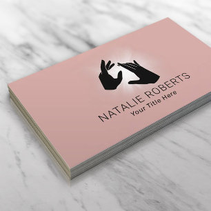 Elegant Healing Hands Dusty Rose Massage Spa Salon Business Card