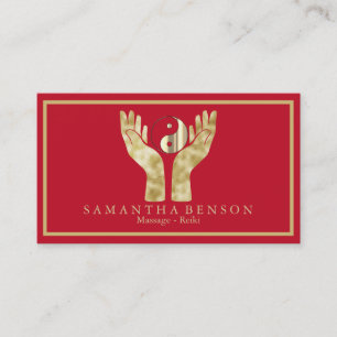 Elegant Healing Hands Yin Yang symbol Business Card