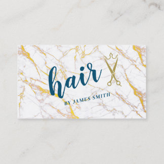 Elegant Hear Style White Marble Business Card