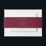Elegant Heart Burgundy And Gold Wedding Invitation Belly Band<br><div class="desc">Featuring a script heart,  this elegant burgundy and gold wedding invitation belly band can be personalised with your names and special date. Designed by Thisisnotme©</div>
