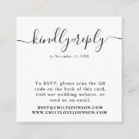 Elegant Heart Calligraphy QR Code Wedding RSVP