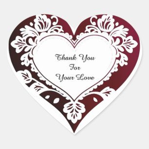 Elegant Heart Card With Red Roses Sticker