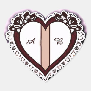 Elegant Heart Card With Red Roses Sticker