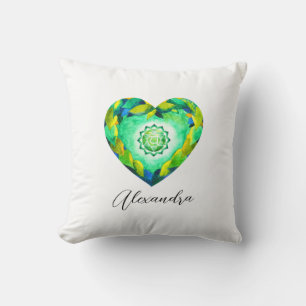 Elegant Heart Chakra Green Anahata Cushion