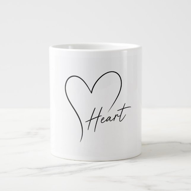 Elegant heart design large coffee mug (Front)