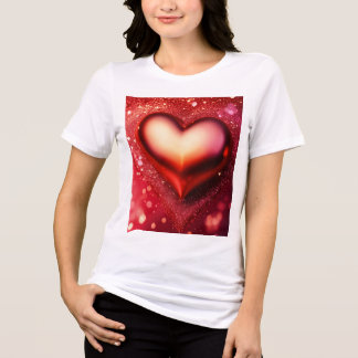 Elegant Heart Design T-Shirt – Show Your Love in Tri-Blend Shirt