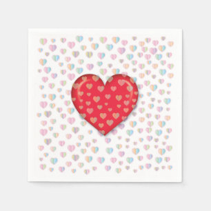 Elegant Heart Design with heart speckels Napkin
