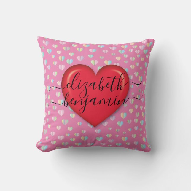 Elegant Heart design with Heart speckles Cushion (Front)
