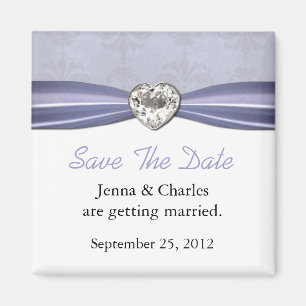 Elegant Heart Diamond Save the Date Magnet