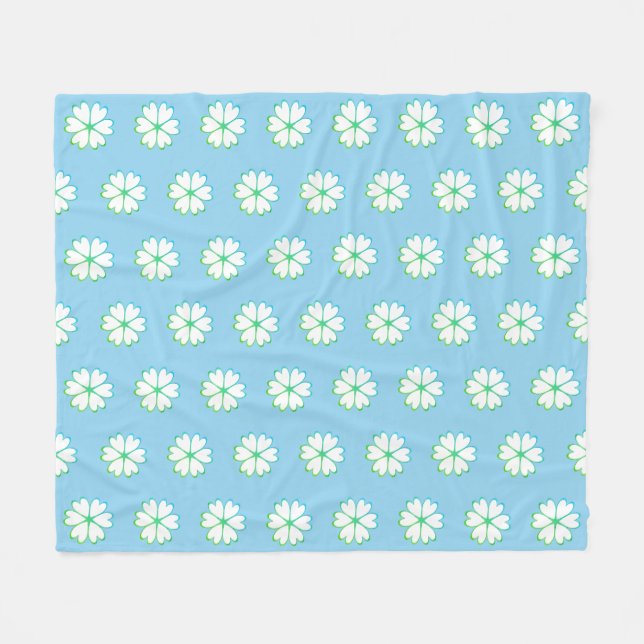 Elegant Heart Flower Pattern Fleece Blanket (Front (Horizontal))