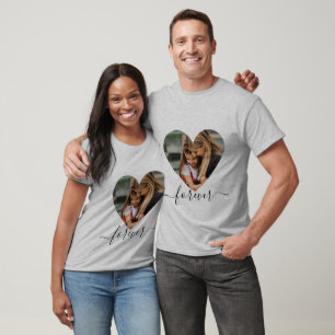 Elegant Heart Forever Love, Custom Photo & Text T T-Shirt