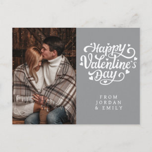 Elegant Heart Happy Valentine's Day Photo Holiday Postcard