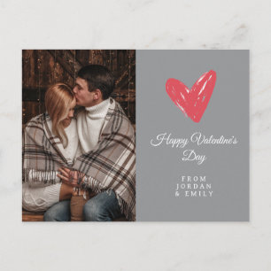 Elegant Heart Happy Valentine's Day Photo Holiday Postcard