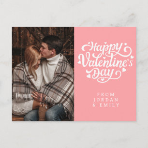 Elegant Heart Happy Valentine's Day Photo Holiday Postcard