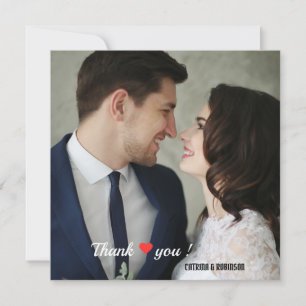 Elegant Heart Love Photo Thank You Card