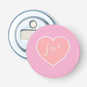 Elegant Heart on Hot Pink Bottle Opener